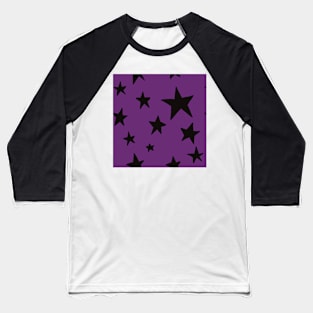 purple black stars pattern stockholm style Baseball T-Shirt